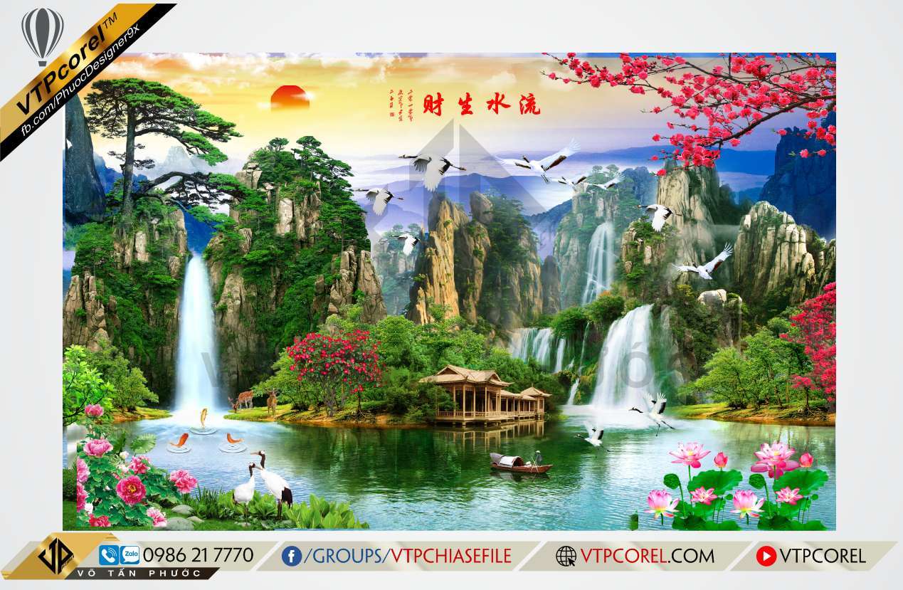 Download Tranh Phong Cảnh Thiên nhiên Núi Rừng CDR12 | VTPcorel | -  VTPcorel | DV Thương mại File TK