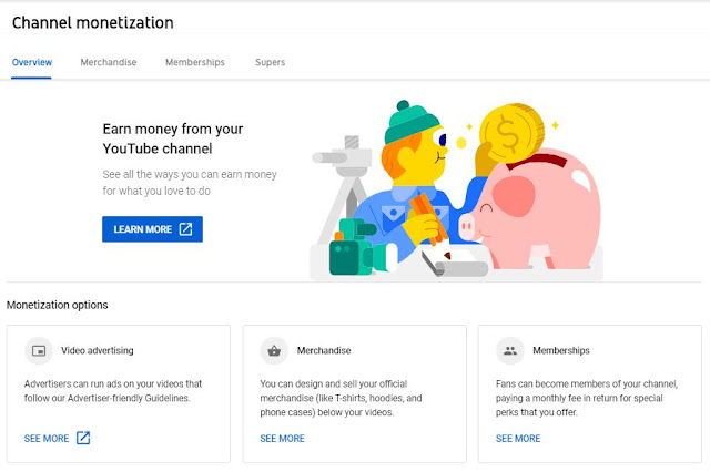 Youtube channel monetisation
