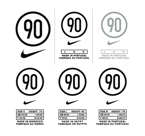 Football teams shirt and kits fan: Nike Total 90 Logo & Font