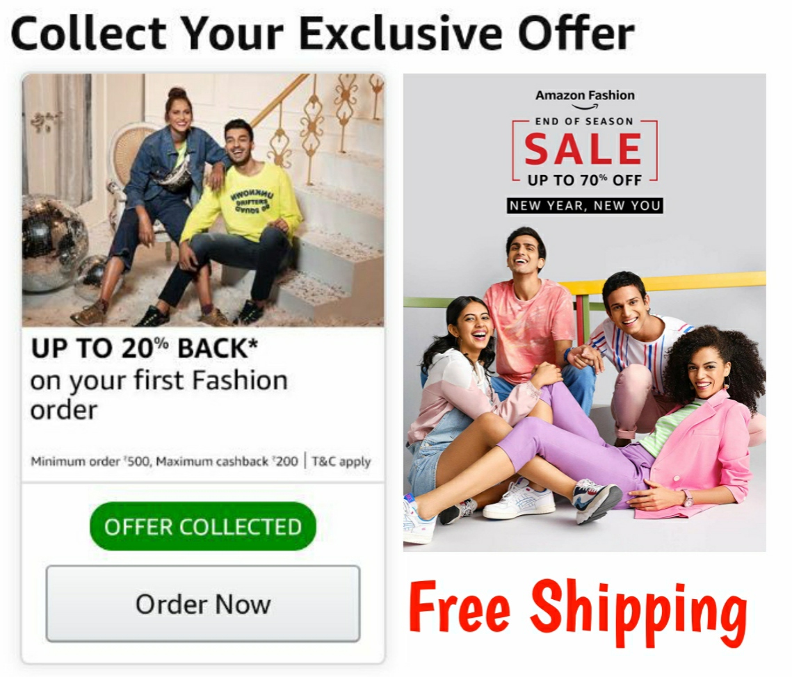 Amazon Free shopping loot offer on fashion category only first time