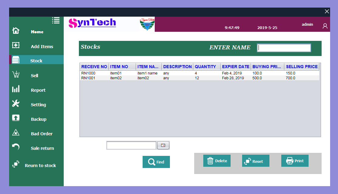 SynTech: Inventory Control System with modern GUI