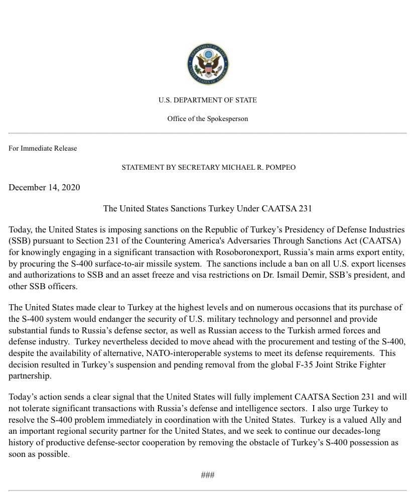 Us sanction turkey