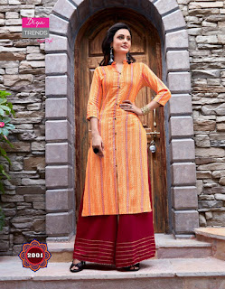 Diya trendz biba vol 2 kurti with palazzo