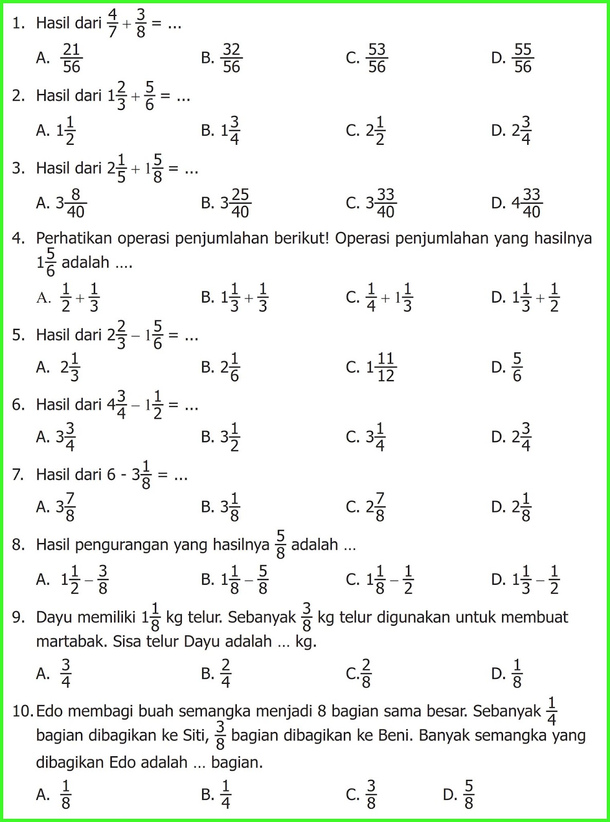 Kunci Jawaban Buku Senang Belajar Matematika Kelas 5