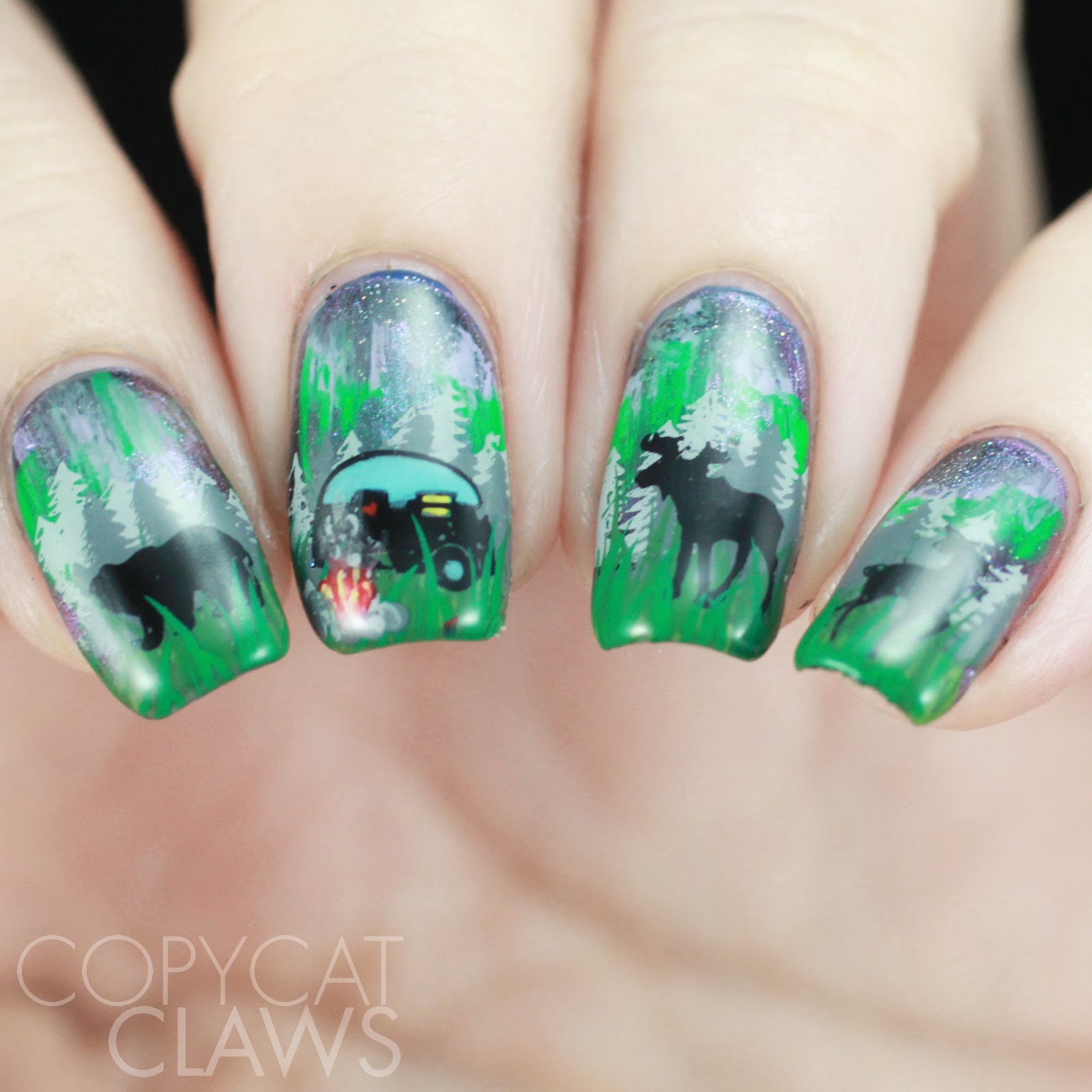 Copycat Claws The Digital Dozen does Vacation Camping Nails