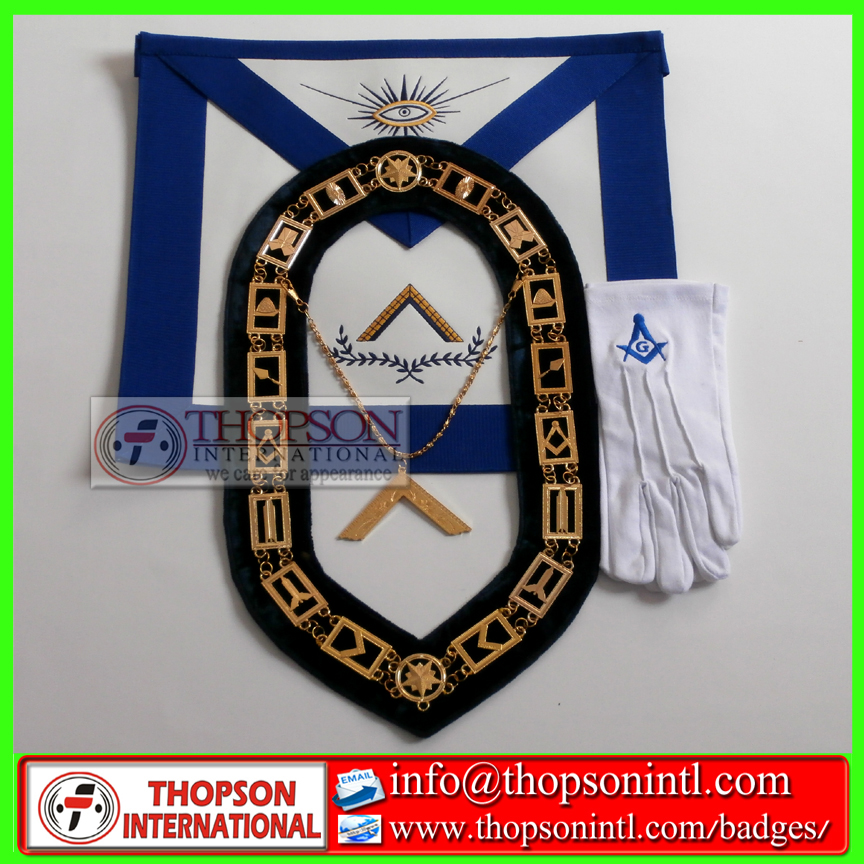 Thopson International Masonic regalia Master Mason white cotton gloves