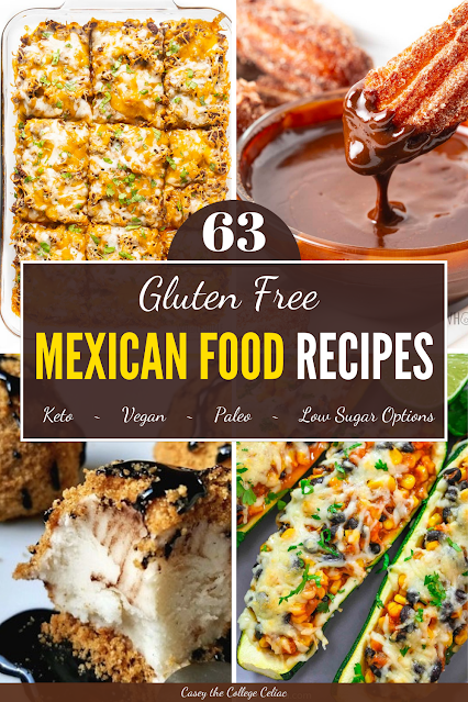 Need some delicious #glutenfree Mexican recipes for #CincodeMayo? Check out this round up 63 #GF Mexican recipes. #Keto, #vegan, #paleo options!