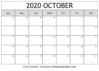 Free Printable Calendar October 2020 Free Printable Calendar October 2020