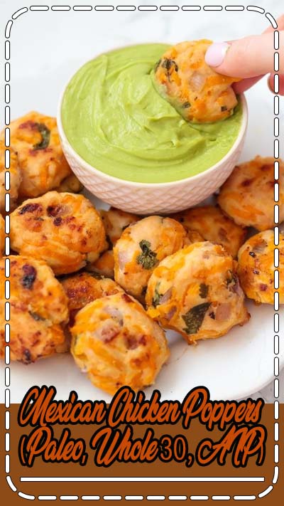 These Mexican sweet potato chicken poppers are the perfect easy meal with some extra flair to serve on a weeknight or pack for lunch! They're paleo, whole30, and AIP.