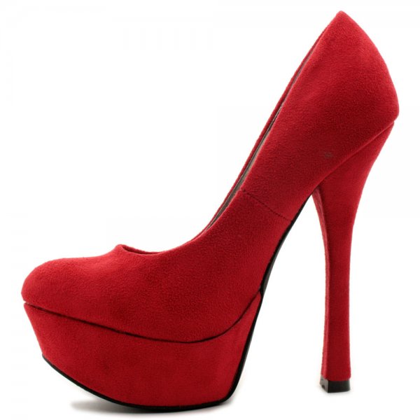 red backless heels