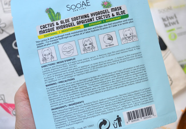 Soo'Ae Cactus and Aloe Soothing Hydrogel Mask