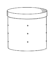 line drawing of a bucket with holes drilled