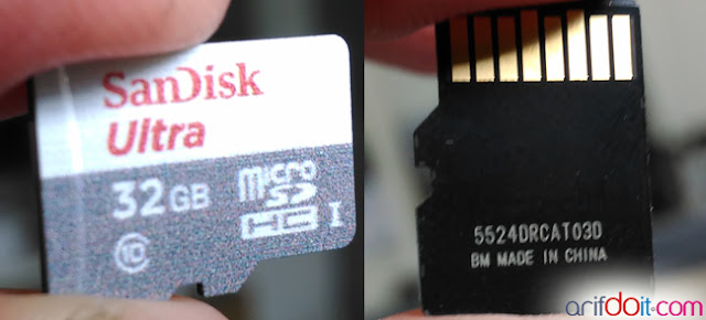 Tampilan MicroSD SanDisk Ultra Class 10 32GB