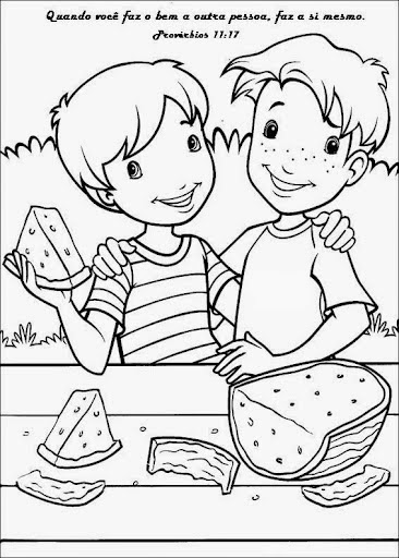 Desenhos de amigos e amizade para colorir, pintar, imprimir - dia do amigo