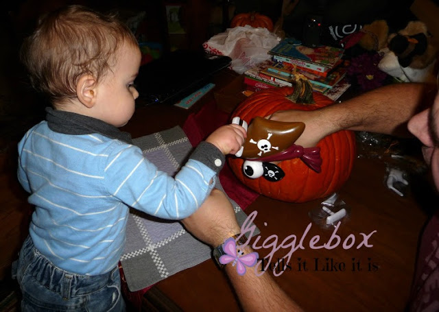 An awesome alternative way to let small children have a cool looking pumpkin for Halloween, alternative to carving pumpkins for Halloween,