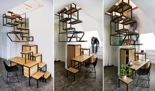 Staircase and desktop at the same time