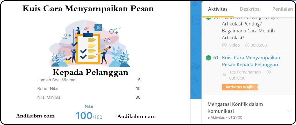 Kunci Jawaban Kuis Cara Menyampaikan Pesan Karirmu By Sekolahmu - Andikabm
