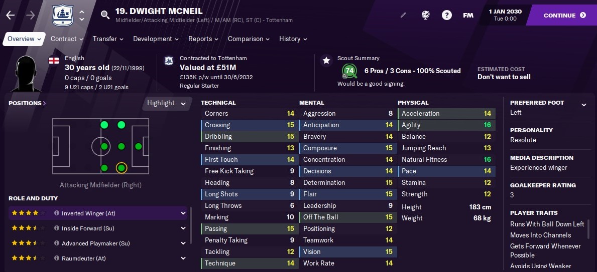 Football Manager 2021 - Dwight McNeil | FM21