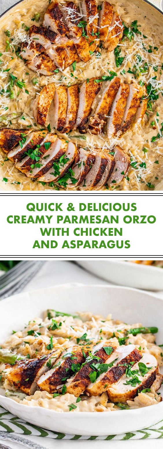 Quick and Delicious Creamy Parmesan Orzo with Chicken and Asparagus