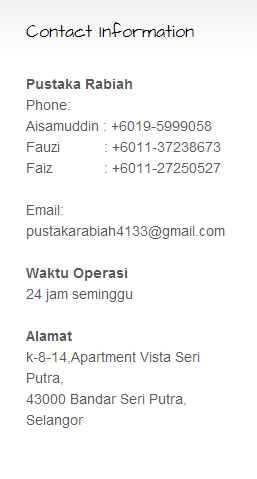 contact info: