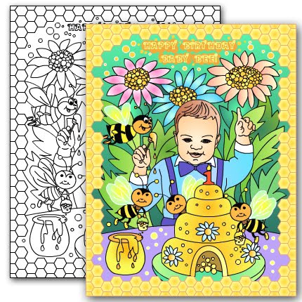 NEW* BABY BEE Custom coloring page
