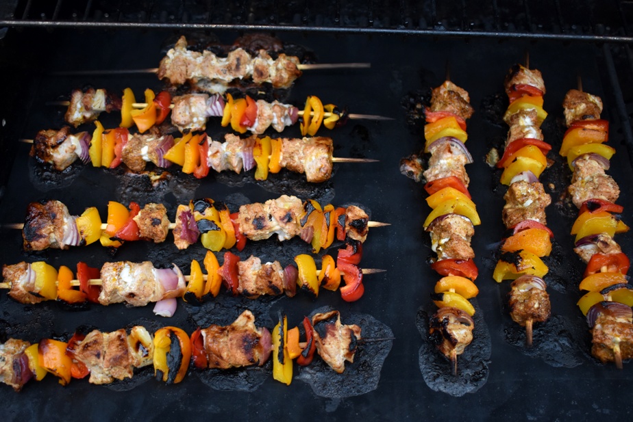 Fajita kebabs on the grill