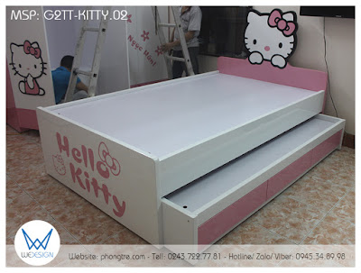 Giường 2 tầng thấp Hello Kitty G2TT-KITTY.02