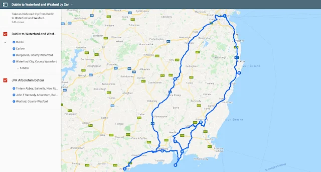 Waterford Wexford Ireland Road Trip Map