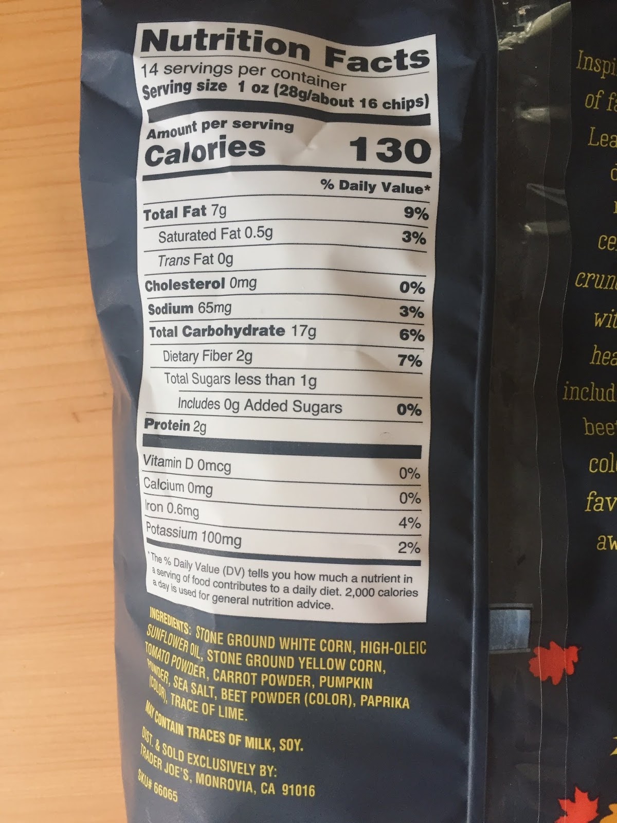 Trader Joe's Fall Leaf Corn Tortilla Chips