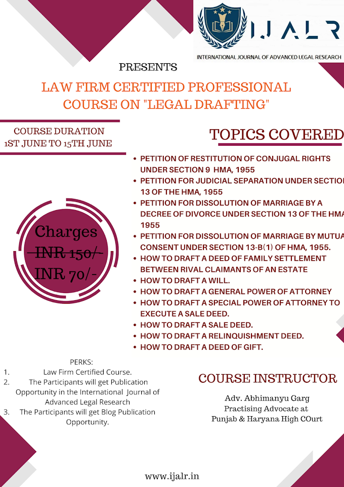 LAW FIRM CERTIFIED PROFESSIONAL COURSE ON LEGAL DRAFTING