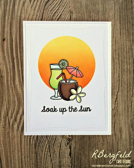 Sunny Studio Stamps: Tropical Paradise Fruity Drink Card by Rachel Bergfeld