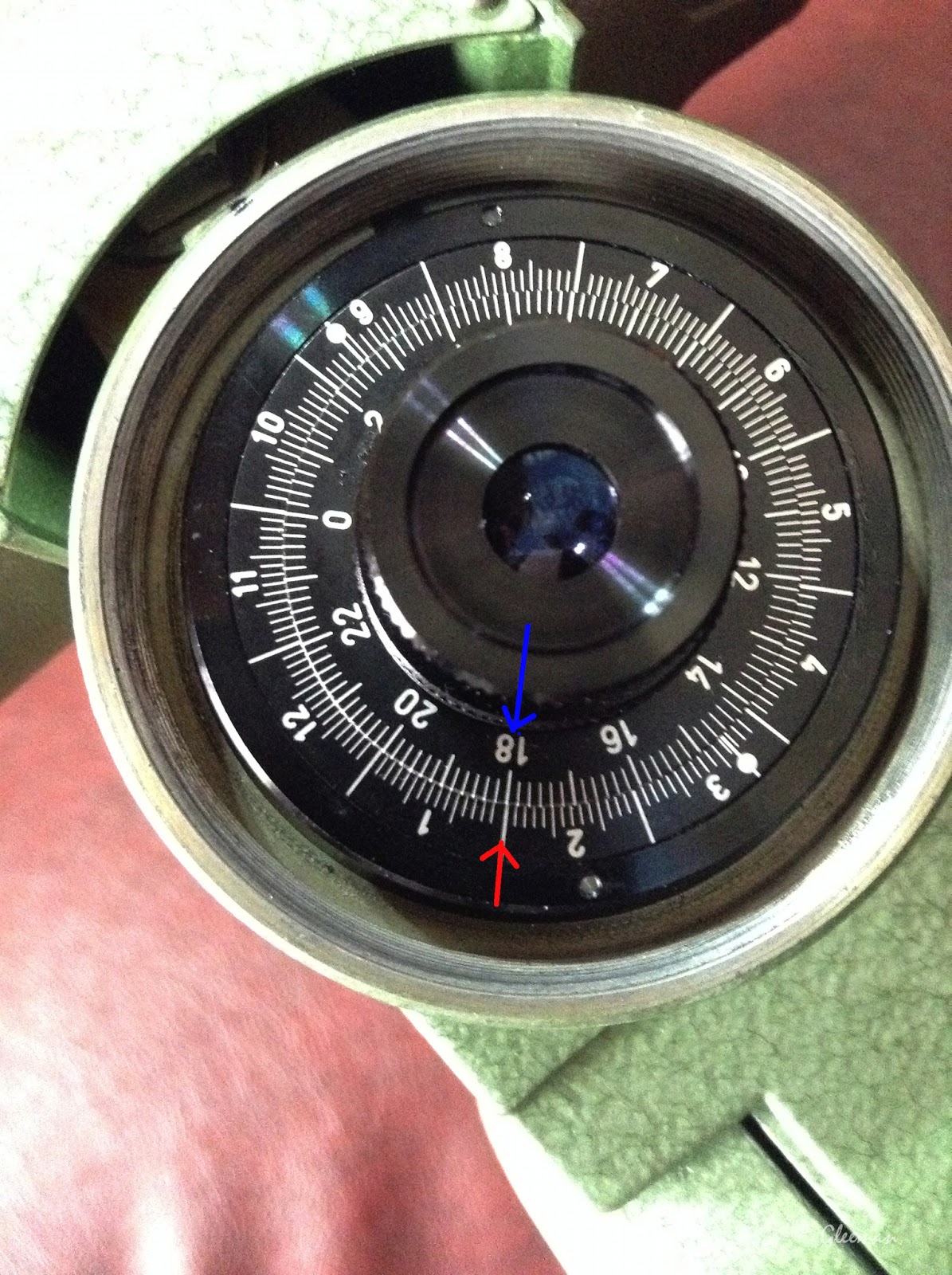 Pentax Ms-3 赤道儀, 轉動代表時間的內環，將18時對準代表日期的外環的1月31日