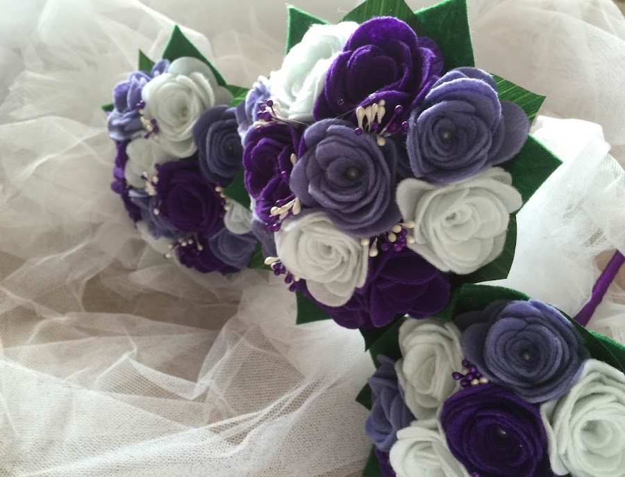 mini ramo fieltro novia
