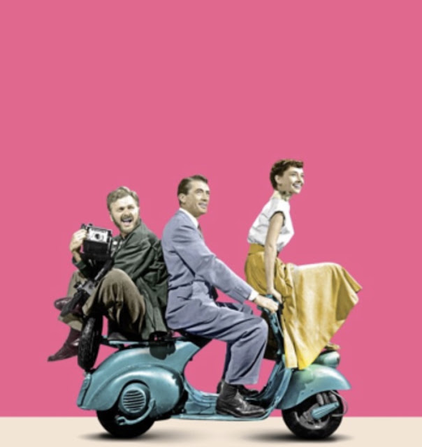 Audrey Hepburn on scooter for Roman Holiday