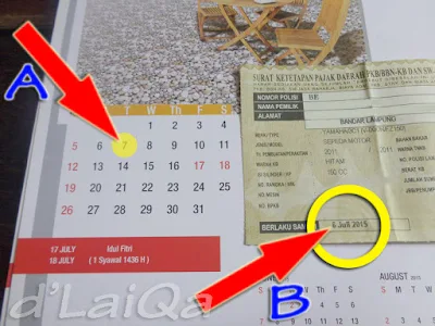 Kalender dan Lembar Pajak Kendaraan (Motor)