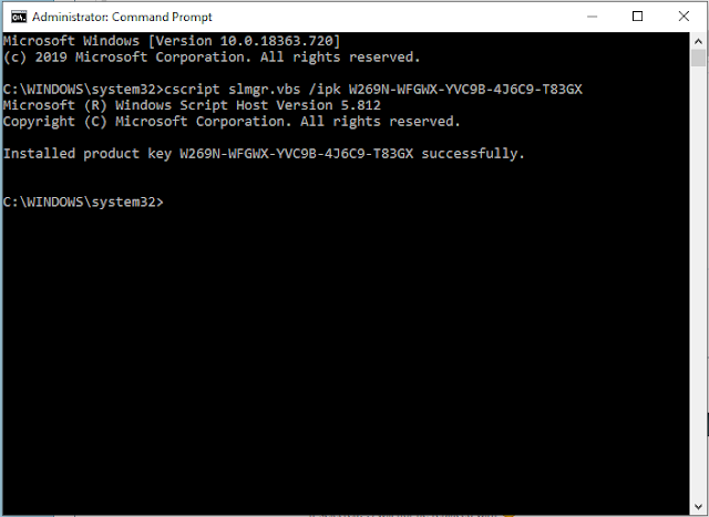 Windows 10 Activation using CMD