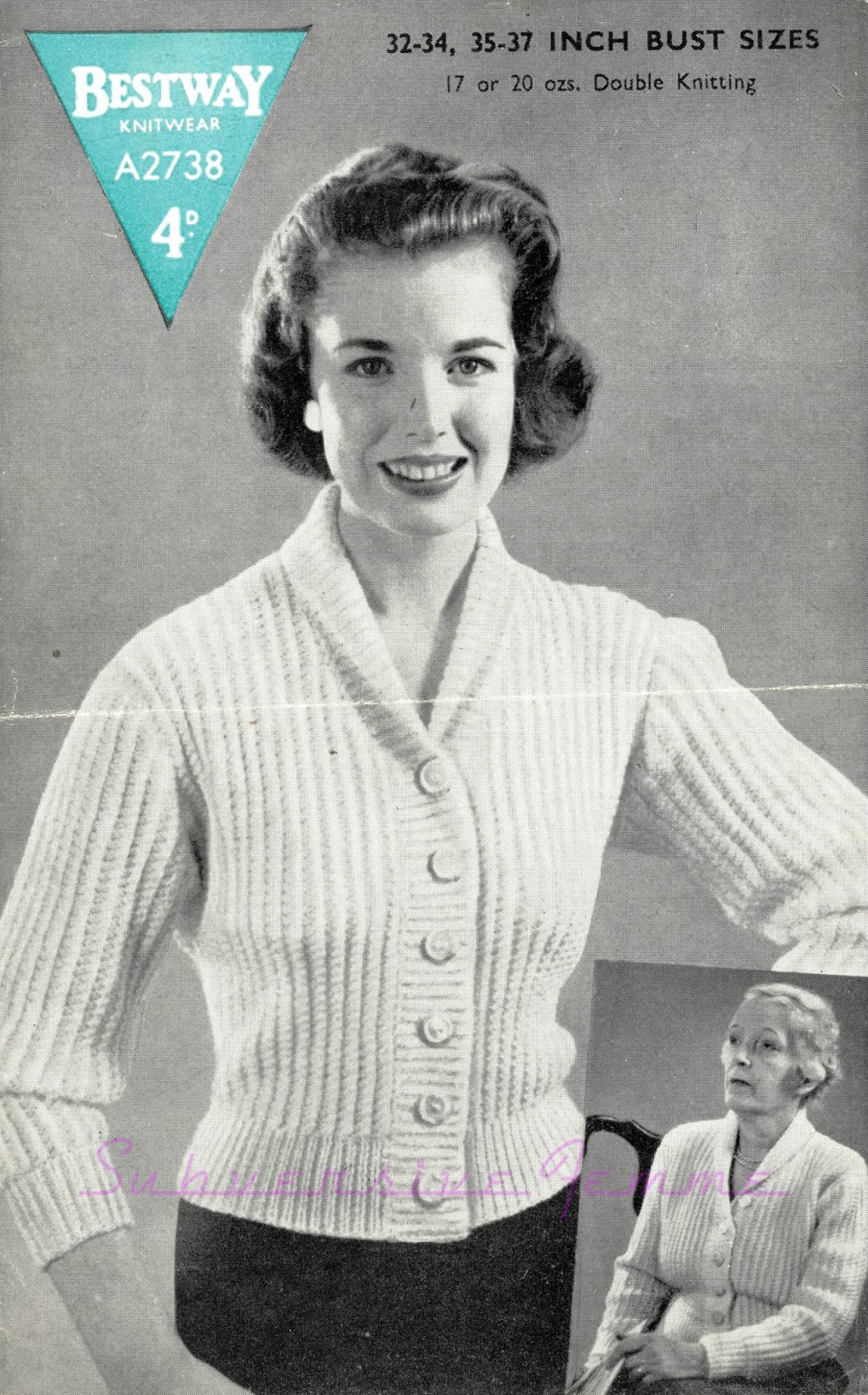 The Vintage Pattern Files: 1950's Knitting - Fisherman-Knit Cardigan