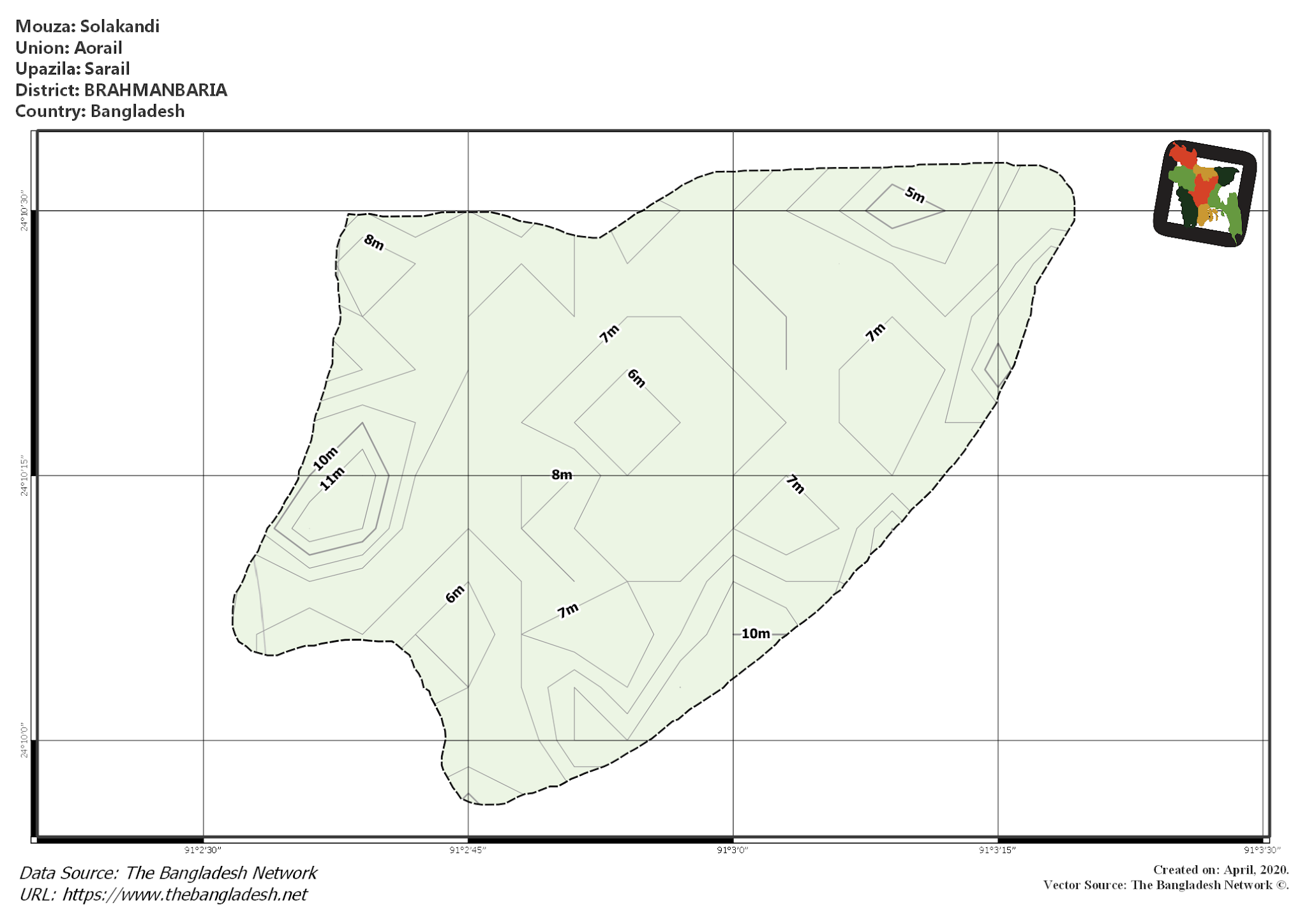 Map of Solakandi Mouza of Sarail Upazila, BRAHMANBARIA Map of Solakandi Mouza of Sarail Upazila, BRAHMANBARIA, Bangladesh.