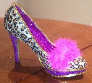 Confessions of a glitter addict: Cheetah Diva Shoe (WIP)