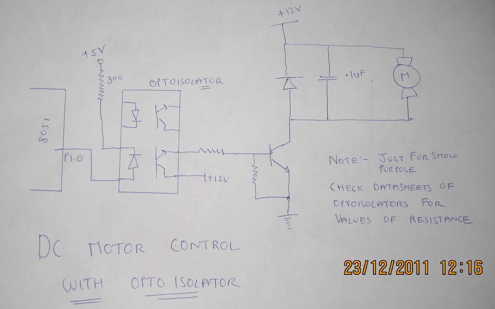 MICROPROCESSOR AND MICROCONTROLLER DC motor control with optoisolator