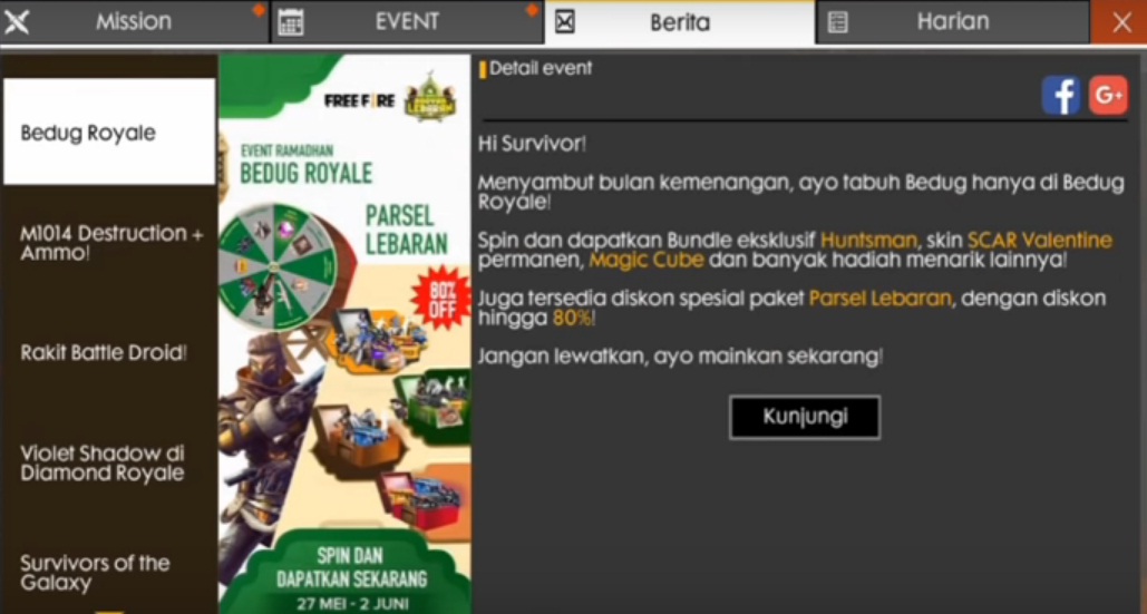 Event Lebaran Ff Cara Mendapatkan Token Bedug Di Ff Free