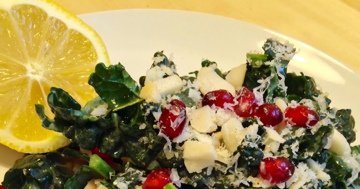 Taya's Kitchen Kale Salad with Pomegranate, Macadamia, and Lemon