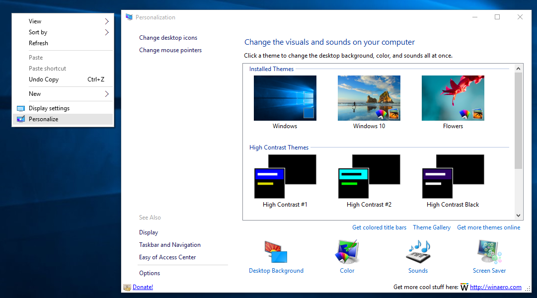 Personalization Panel for Windows 10  Windows10 Themes I Cleodesktop