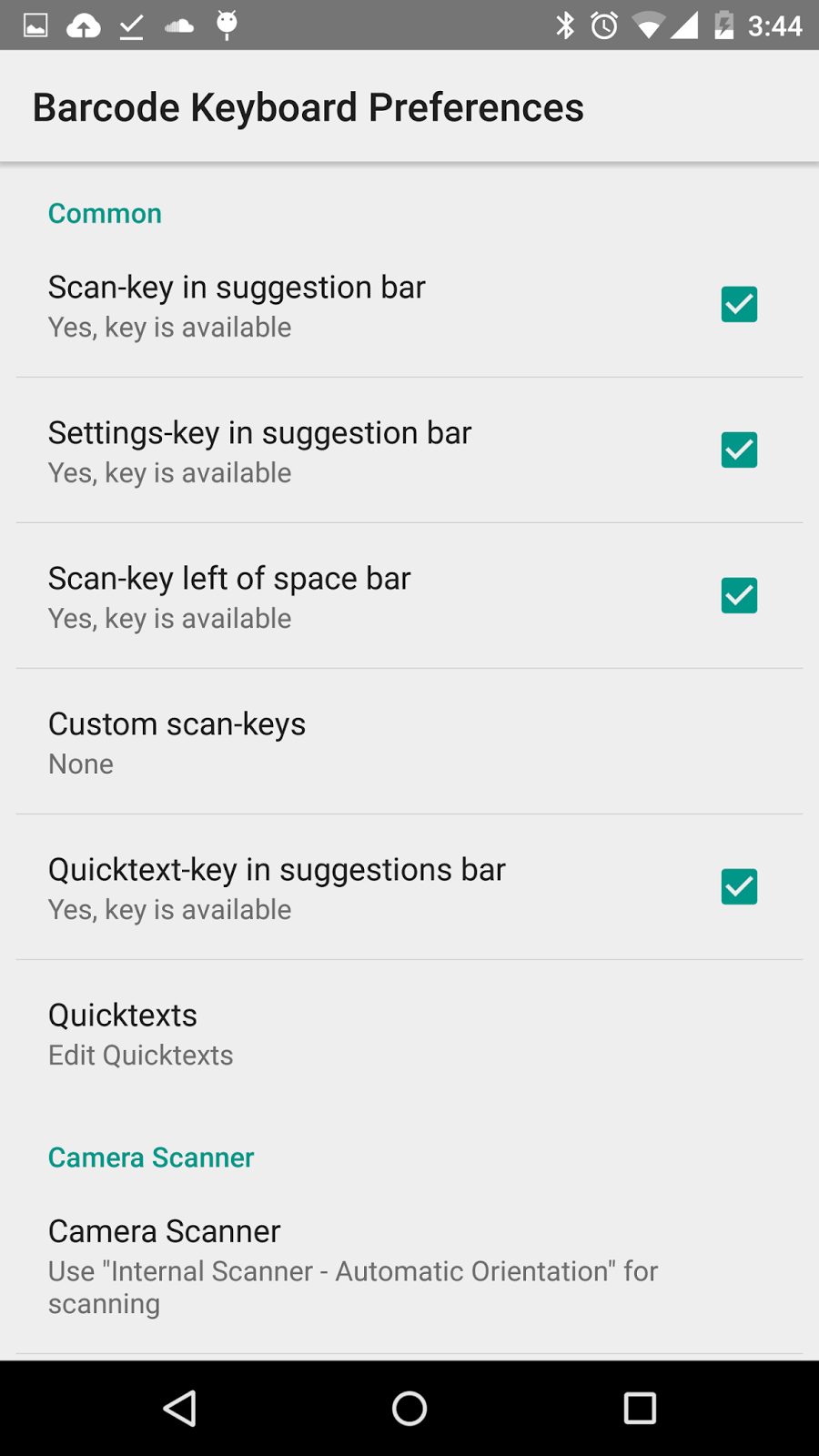 Type or Scan Barcode Keyboard for Android
