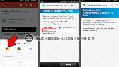 cara verifikasi email bbm android