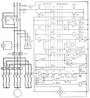 Контроллерная схема электропривода переменного тока якорно-швартовного устройства