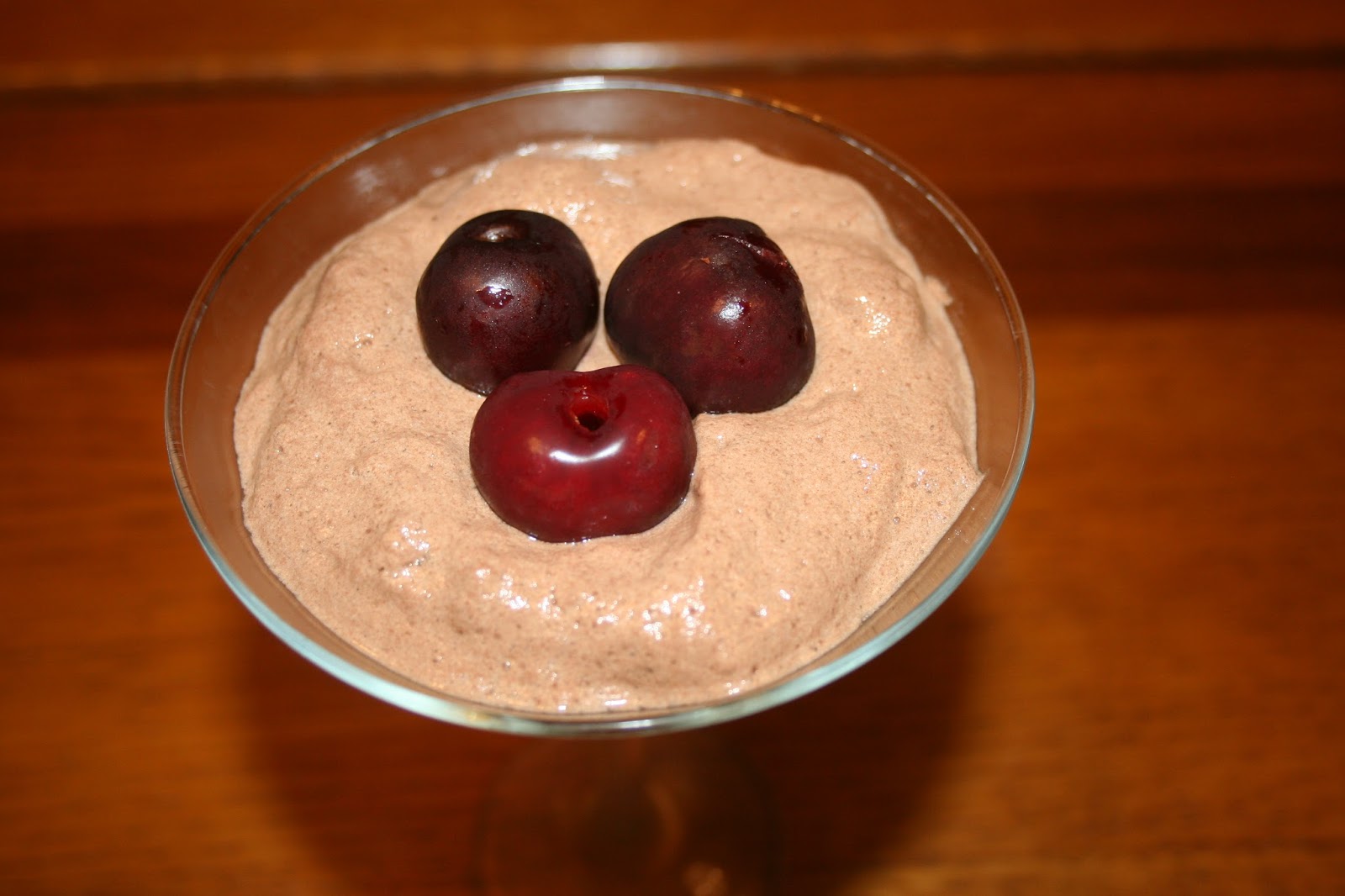 Mousse de chocolate com queijo quark
