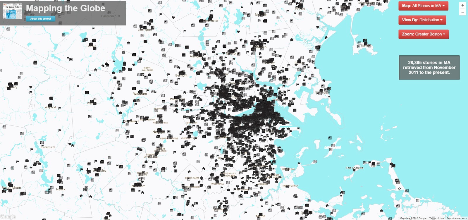 Mapping the Boston Globe