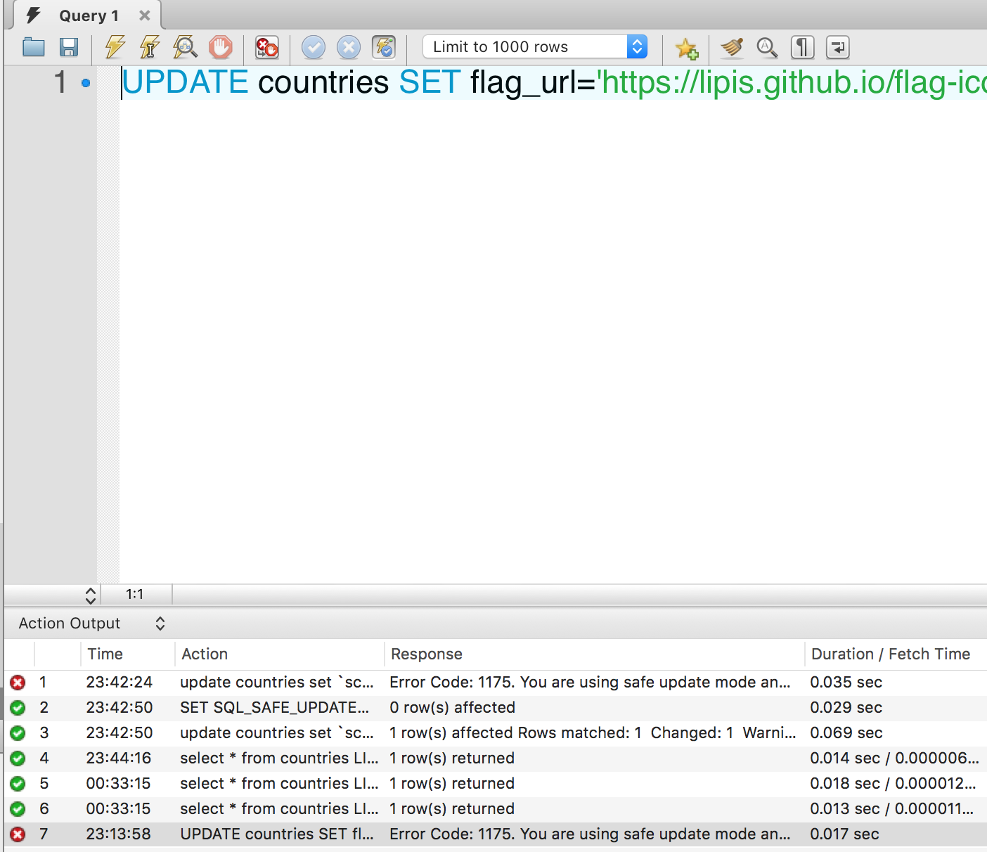 Prochain Science MySQL Update Error You are using safe update mode
