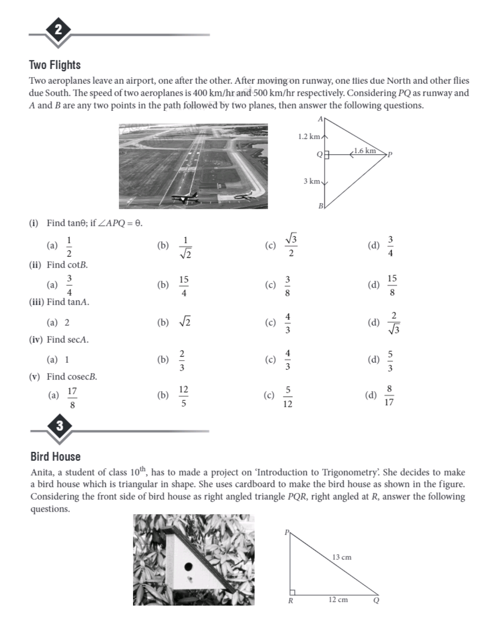 Introduction to Trigonometry MCQ's and Case Study